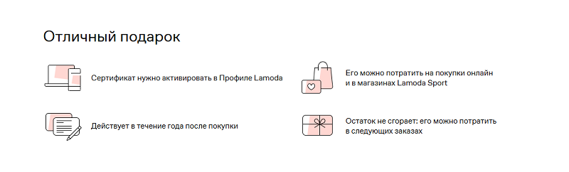 Подарочный сертификат Lamoda