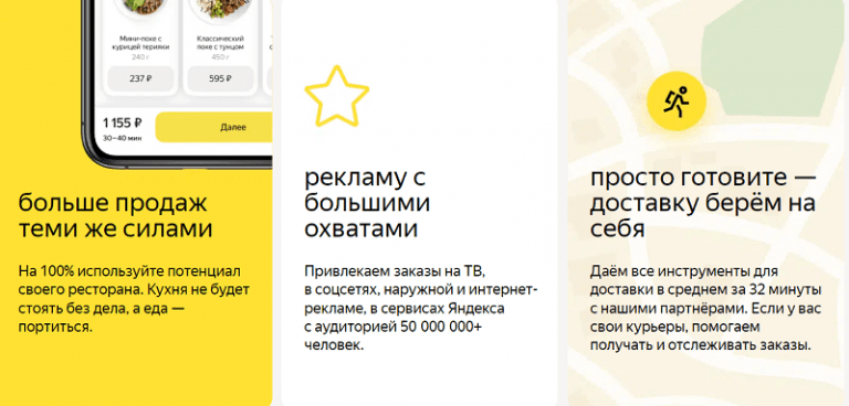 Яндекс Еда для ресторанов – вход в личный кабинет, условия сотрудничества