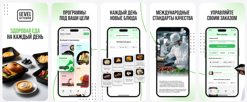Мобильное приложение Level Kitchen Приложение Level Kitchen