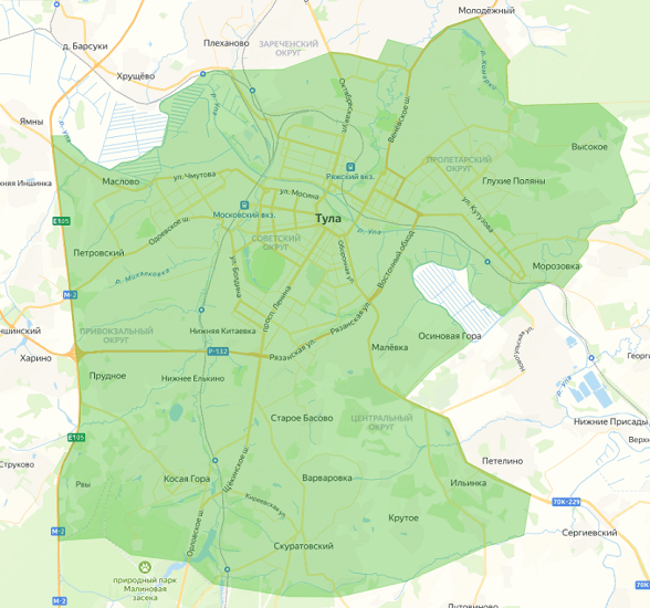 Зона доставки Глобус