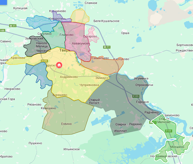 Зона доставки Глобус